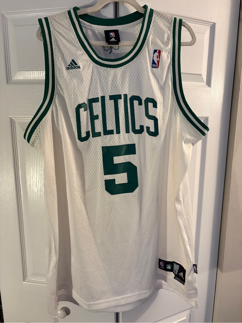 adidas Boston Celtics Kevin Garnett #5 White/Green NBA Men’s Jersey XXL +2